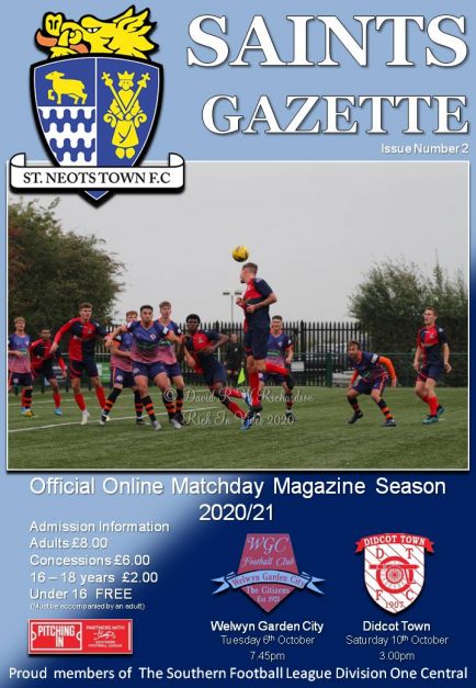 2020/21 Matchday Gazette – St Neots Town vs Welwyn GC / Didcot Town –  Issue Two