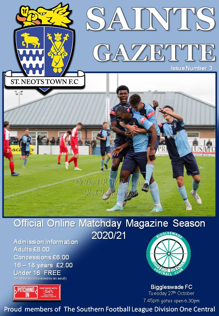 2020/21 Matchday Gazette – St Neots Town vs Biggleswade FC – Issue Three