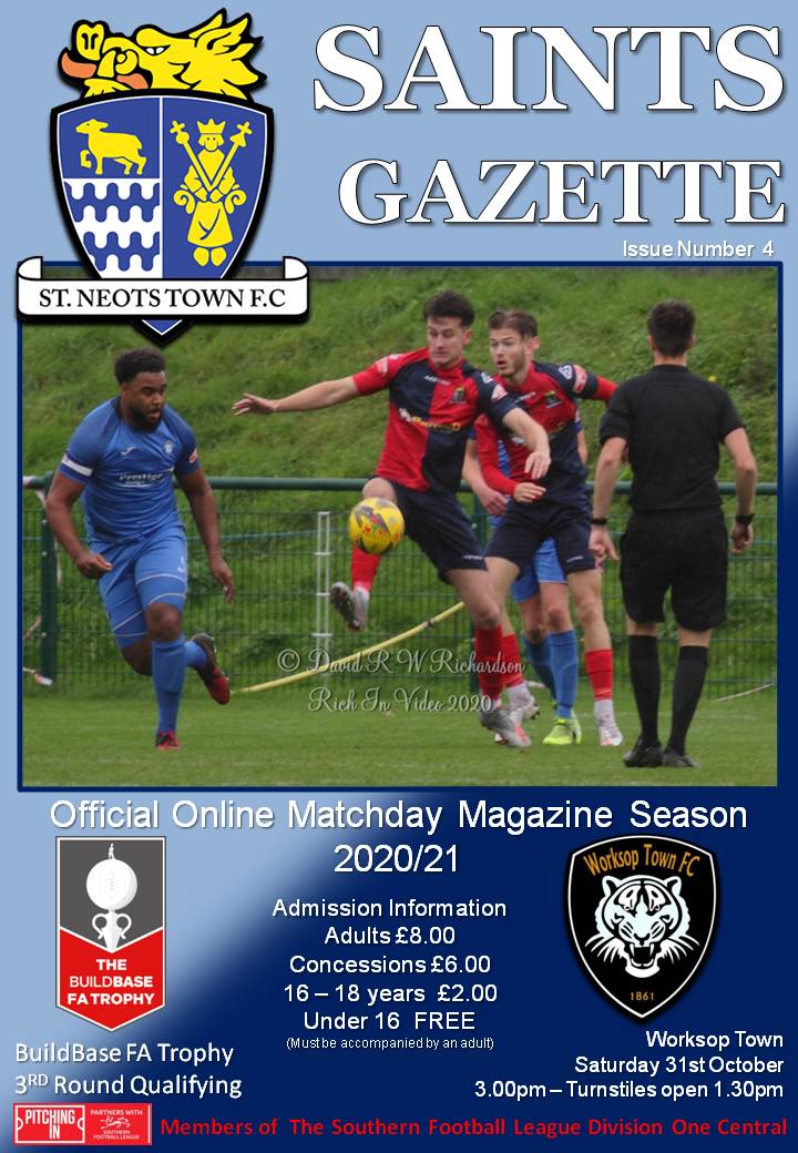 2020/21 Matchday Gazette – St Neots Town vs Worksop Town FA Trophy 3QR – Issue Four