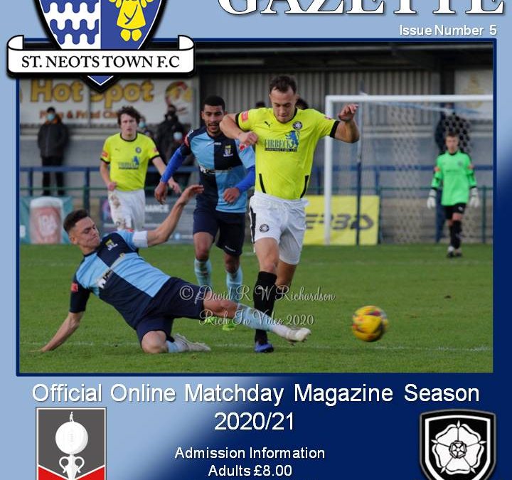 2020/21 Matchday Gazette – St Neots Town vs Kings Langley FA Trophy First Round Proper – Issue Five